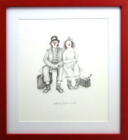 Iva Hüttnerová - Klauni - grafika 